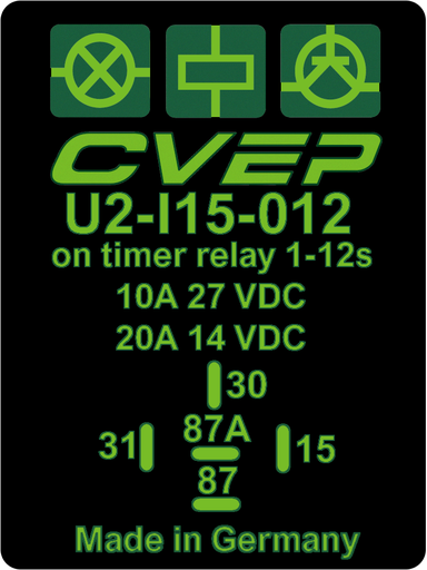 [U2-I15-012] Zeitrelais Anzugverzögert 24V/10A Typ C einstellbar mit Poti 1-12sec GL