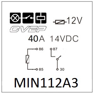 [MIN112A3] Relais Schließer 12V 40A