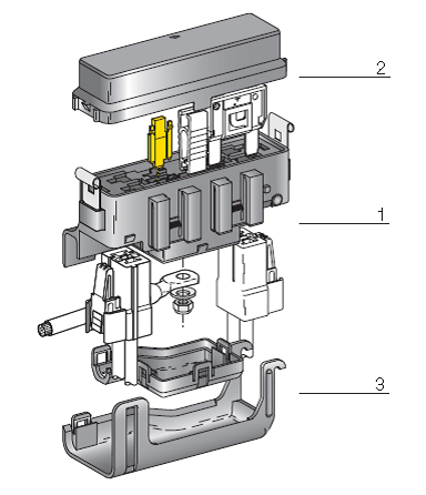 [0300800K] LINK BOX 4-pin. Kit - housing + lid + base cover + secondary look + nut - color: black 