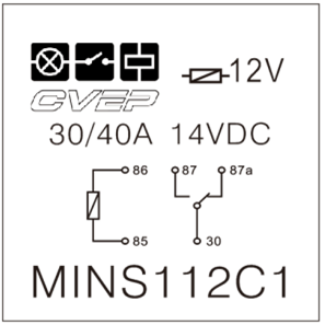 [MINS112C1] Minirelay 12V - Changer - 30A/40A - without bracket