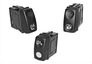 [S41DAB002-NZZZ13-10000] Carling switch Contura 14V - ON-OFF-NONE - S series - LED 1 red - black