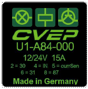 [U1-A84-000] Solid state relay - 12/24V - 15A - NO contact with current measurement output (PIN 5) - Housing: 30x30x30mm