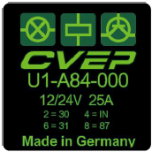 [U1-A84-000] Solid state relay - 12/24V - 25A - NO contact with current measurement output (PIN 5) - Housing: 30x30x30mm
