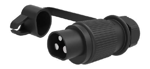[62BL00681800-B] 3-pin connector - black - with contact pins - incl. protective cap - cable gland 4.50mm - 6.50mm
