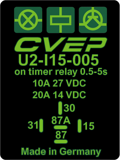 [U2-L15-05B] Timer Relay 24V - 10A - adjustable by Poti 0,5-5sec - switch-off-delay