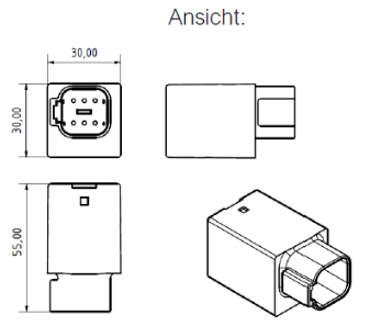 [U2-R1D-0A5] Timer Relay 12/24V 20A/10A - switch-on delay 0.5s - Connector DTF13-6P - sealed IP68 - Metal Bracket