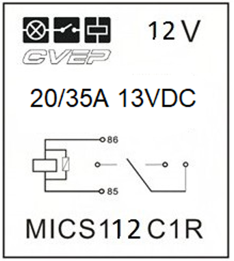 [MICS112C1R] Microrelay 12V - 20A/35A - Resistor - sealed