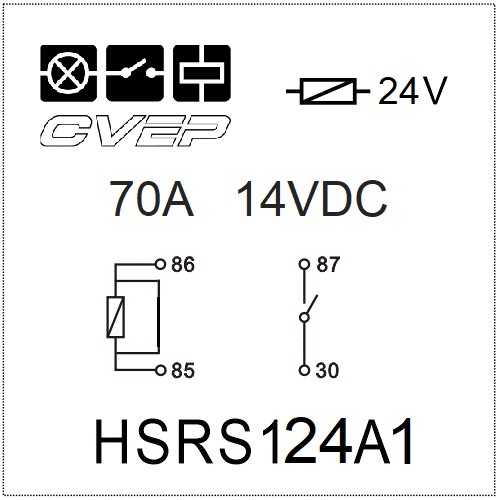 [HSRS124A1] Powerrelay 24V - Closer - 70A (14VDC) - without bracket - sealed