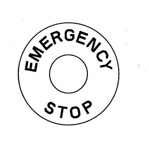 [PTE/A] Bezeichnungsschild "EMERGENCY - STOP" für Notausschalter PPFN1R3N - Farbe: gelb