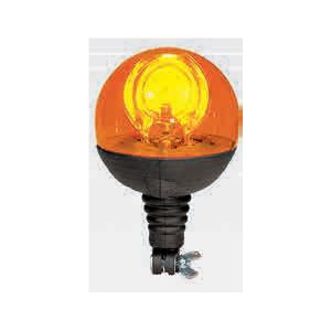 [LW.X.0003] Rundum-Kennleuchte BOULE, 12 V, gelb, Haube aus Polycarbonat, flexible Rohrstutzenbefestigung, Leuchtmittel H1-12V/55W