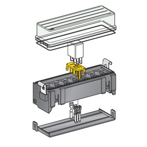 [0100705] Relay box - micro relay holder 7-pol. Kit + lid + base plate + crimp contacts 