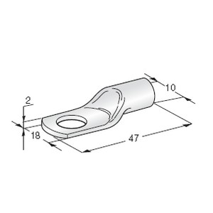 [1605021] Tubolar L47 - Hole M8 - Cable cross section 35mm² - Material: Cu-Sn 