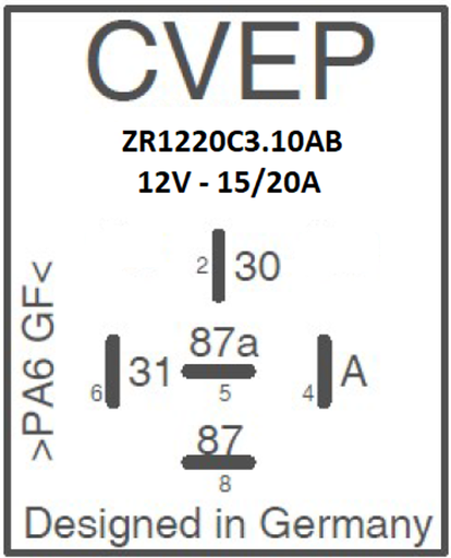 [ZR1220C3.10ABU] Timer 12V 15/20A - 10min. off delay - with metal bracket ZUB000084