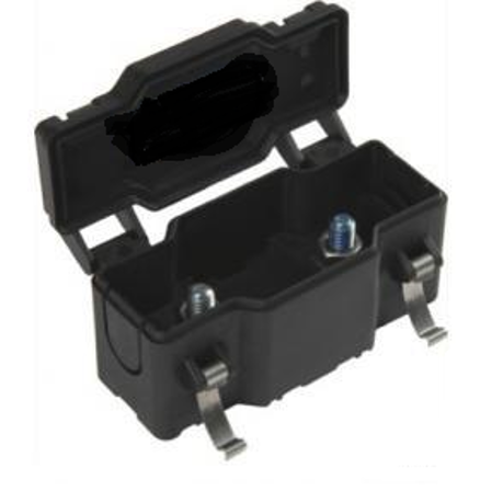 [AK603004002] MegaVal holder - CLIP TYPE with nuts - hinged lid - longitudinal outlet - color: black

