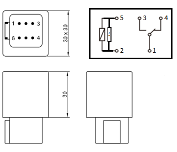 [MINS112CRTT] Minirelay with DT6 Connector 12V 20/30A - Changer - sealed - without metal bracket
