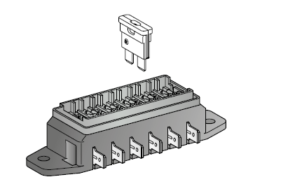 [0300600] FUSE SOCKET 6-POLE WITH SIDE. CONNECTOR WITHOUT LID 