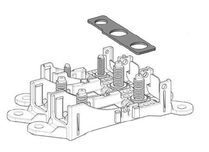 [0301511] Bridge for 1 MIDIVAL + 2 MEGAVAL holders 588 