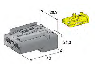 [4540502] 2-Way Power Connectors - Female housing polarized - Color: blue 