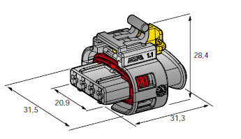 [4410891] 4-Way Power Waterproof Female Holder Code I Black 