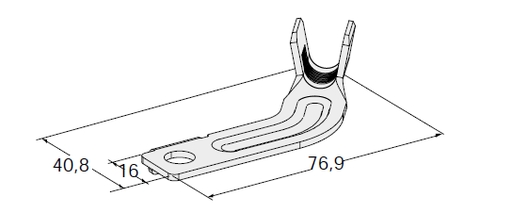 [1609600] Ring cable lug W61 FLAG 50 - Hole: M8 - Cable cross section: 25mm² - Material: CuZn-Sn 