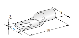 [1605110] Ring cable lug TUBOLAR L38 - Hole: M10 - Cable cross section: 25mm² - Material: Cu-Sn 