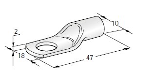 [1605020] Ring cable lug TUBOLAR L47 - Hole: M10 - Cable cross section: 35mm² - Material: Cu-Sn 