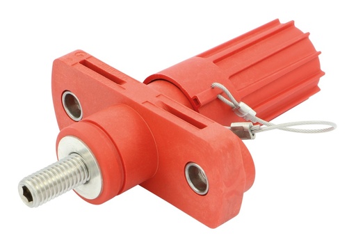 [BZ.X.0001-R] Jump-Start Junction Point - Screw Connection M10 - Red (+) - with Cover