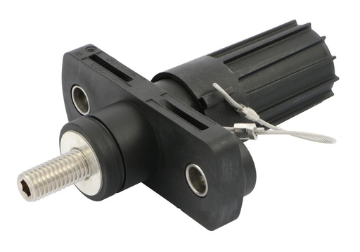 [BZ.X.0001-N] Jump-Start Junction Point - Screw Connection M10 - Black (-) - with Cover