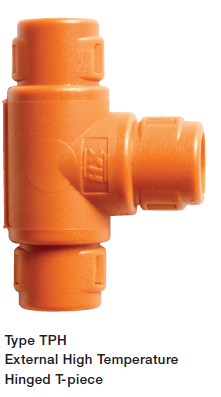 [TPH161216] ABB - External Hinged T-piece - Series TPH - NC 16/12/16 - Color: Orange - Material: PA6