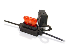 [H7325] Flachsicherungshalter miniOTO  Gehäuse: PP, 1.5mm² schwarze Leitung 1-pol. mit Deckel