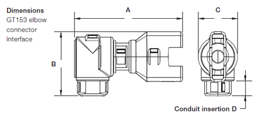 [CI12-90-GT153] ABB - External hinged connector interfaces - Series Delphi - 90° Elbow Swivel Interfaces - NC 12 - NW 10