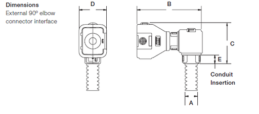 [CIH08-90-AT3PL] ABB - High Temperature External 90° elbow connector interface - Series AMPSEAL 16