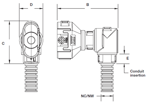 [CI08-90-SU4] ABB - Sumitomo hinged interface 90°- elbow - NC:08 - NW:7,5