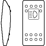 [VDD2AX0C-A9C45-100-XBL1] Carling switch - Contura II series - on-none-on switch 12V / 20A - 1 x LED blue - rocker symbol: high beam