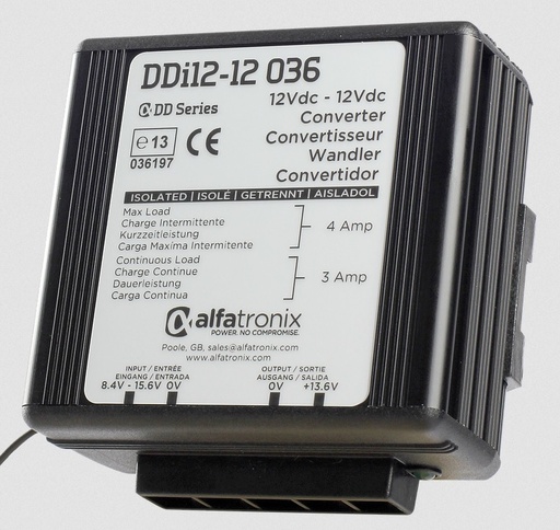 [DDi 12-12 036] Voltage Converter 12V/12V AlfaTronix DDi Series Stabiliser DDi 12-12 036