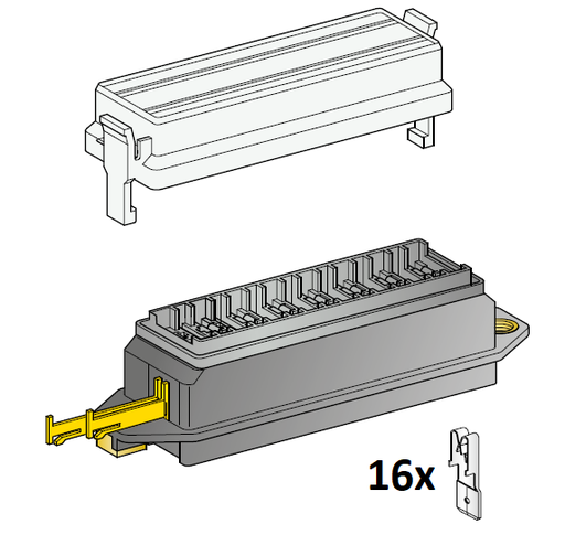 [0100580] Fuseholder with cover and contacts for UniVal / normOTO - 8-pol. 