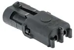 [12010973-B] 2 Way Black Weather Pack Shroud Sealed Male Connector, Max Current 20 amps