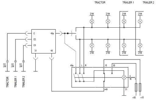 [BG12211.21/8.21] Flasher Unit 12V 2+1+1x21W (8x21W) 6T C/S