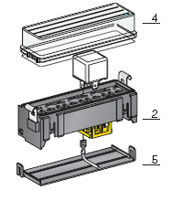 [0300660] Relay box - MINI relay holder 4-pol. - without lid and base plate (optional) 