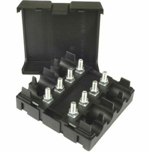 [FH.4.60201] Midi Fuseholder - 4-way - with cover and nuts - without bus bar