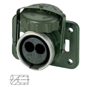 [6.00941.003-B] 2-pole military connector, 24 V according to VG 96 917, socket, olive green, with crimp / solder contacts for 35/50 mm² cable - second source