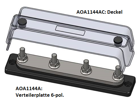[AOA1144AC] Cover for BusBar 6-way. AOA1144A