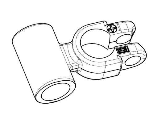 [0056062] Battery terminal (+) - crimp barrel 35mm transverse - M8 - 70mm² 