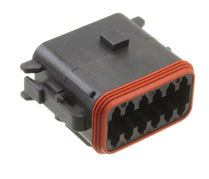 [DT06-12SB-C017] DEUTSCH Socket Housing 12-pole DT-Series - without wedgelock - black