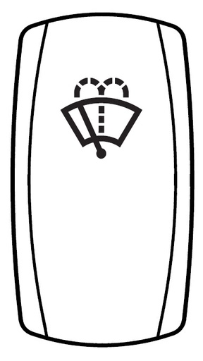 [VRB21J0C-PZCMU-100] Carling Switch Contura 24V - (ON)-ON-ON - LED 1 green SB - Rocker Contura V - black - lasered icon "wiper-wash front" Pos.2