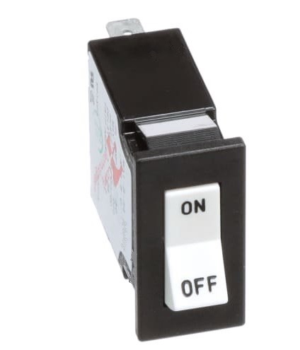 [MA1-B-34-615-1-A12-B-C] Carling Circuit Breaker M-Series - ON-OFF 15A  - one pole - non-illuminated - actuator: white - legend: black - delay "34"