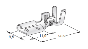 [1101720] FASTON F950 with notch; Cable cross-section: 6-10; Material: CuZn-Sn 