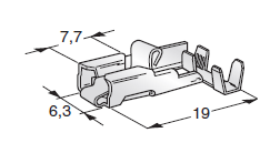 [1107020] FASTON ANTISF F630 FLAG; Cable cross-section: 1-2.5; Material: CuZn-Sn 