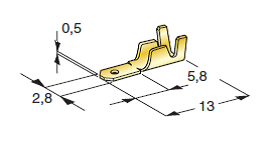 [1301418] FASTON M280; Cable cross section: 0.5-1; Material: CuZn 
