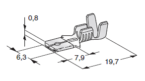 [1301411] FASTON M630; Cable cross section: 0.5-1; Material: CuZn 
